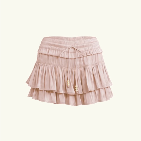Flannel Dresses & Skirts - FLANNEL Ruffled Mini Skirt in Light Pink